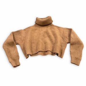 Babaton Aritzia Guell Sweater Heather Gold Camel Merino Wool Sz 2XS